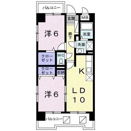 サンステージ(2LDK/7階)の間取り写真