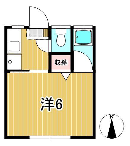 エールハイツ(1K/1階)の間取り写真