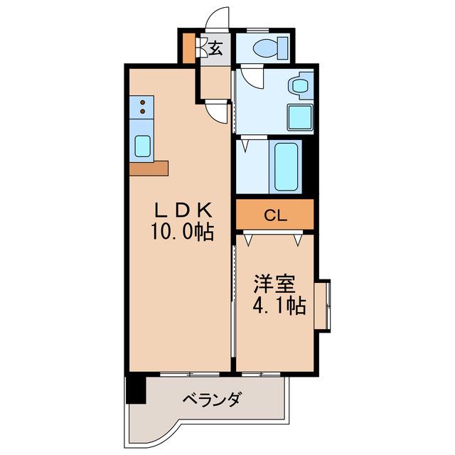 RESIDENCE栴檀(1LDK/6階)の間取り写真
