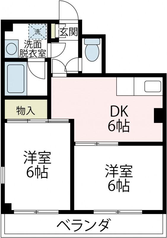 ミキハウス(2DK/3階)の間取り写真