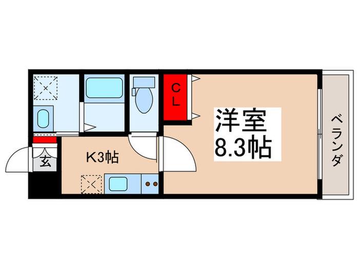 AS BRANCH(1K/3階)の間取り写真