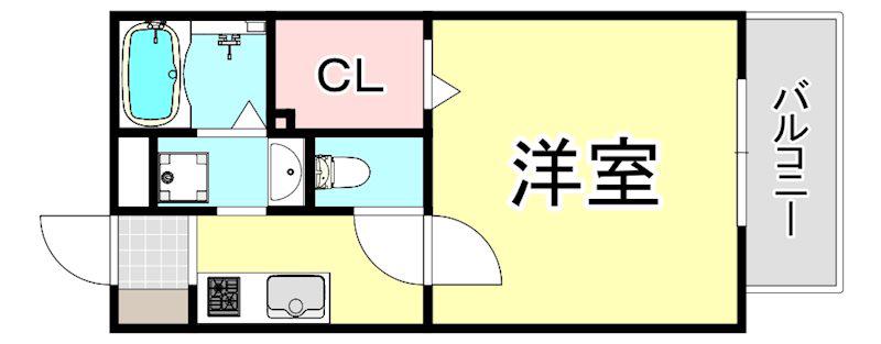 ディマンシュ(1K/1階)の間取り写真