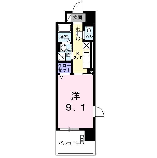URBAN NEXT 公津の杜(1K/4階)の間取り写真