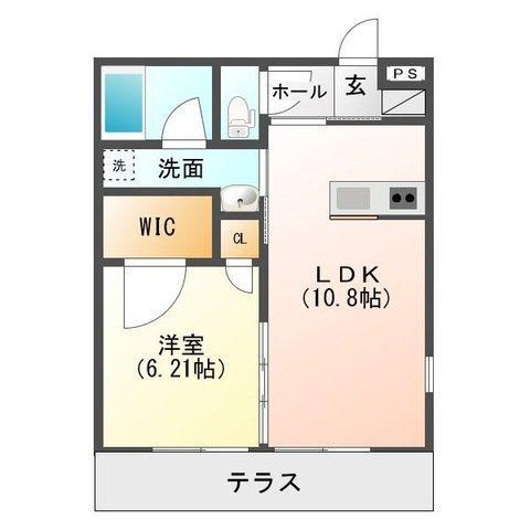 エストレージャB(1LDK/2階)の間取り写真