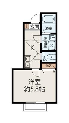アーブルヴェール(1K/2階)の間取り写真