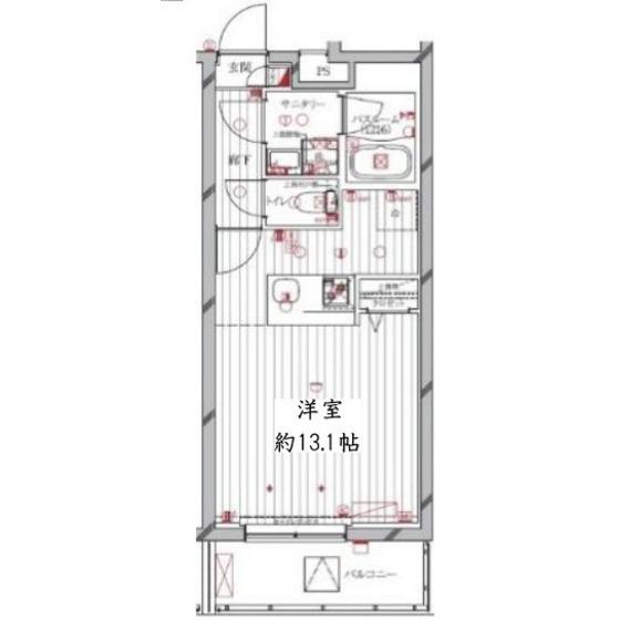 REGALIZ洗足池(ワンルーム/4階)の間取り写真
