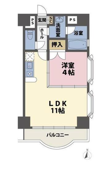 ラ・フォンテーヌ(1LDK/2階)の間取り写真