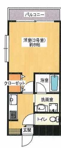 ピァ・コーポラス七隈(1K/2階)の間取り写真