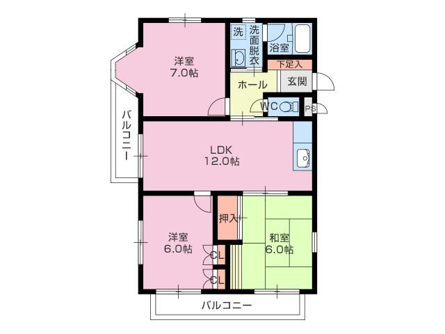 パミール香貫(3LDK/3階)の間取り写真