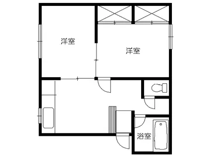 コーポスバル(2K/2階)の間取り写真