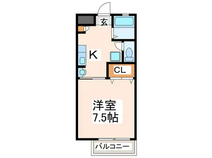 TMコーポ(1K/2階)の間取り写真