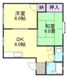 パークサイド酒津A棟(2DK/1階)の間取り写真