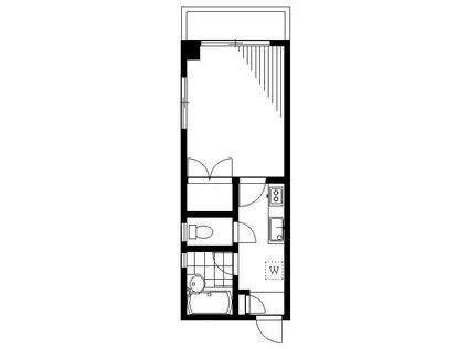 ピアチェーレ世田谷(1K/4階)の間取り写真