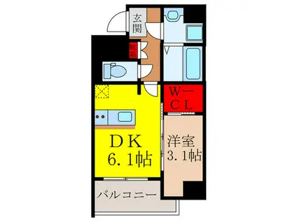 M.GRANZ池田(1DK/2階)の間取り写真