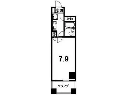 ライオンズマンション京都西陣(1K/7階)の間取り写真
