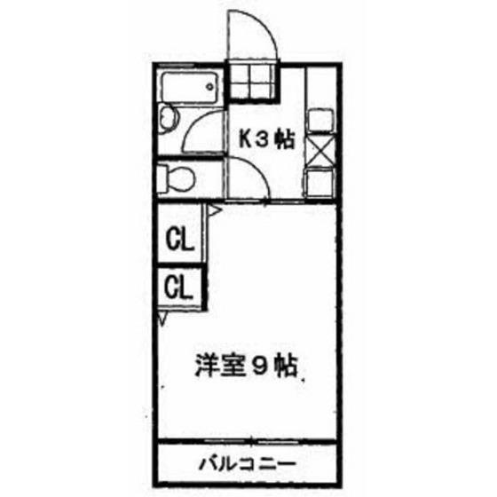 ベリーズ西青山(1K/2階)の間取り写真