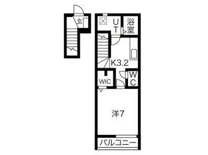アスプリール(1K/2階)の間取り写真