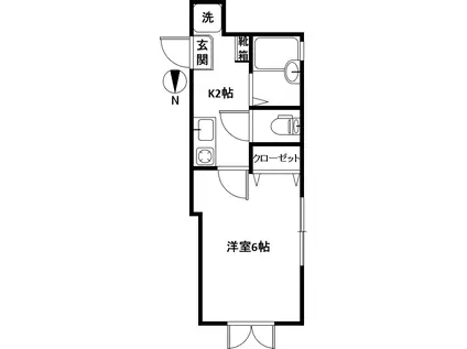 アーバンエクセレンス(1K/2階)の間取り写真
