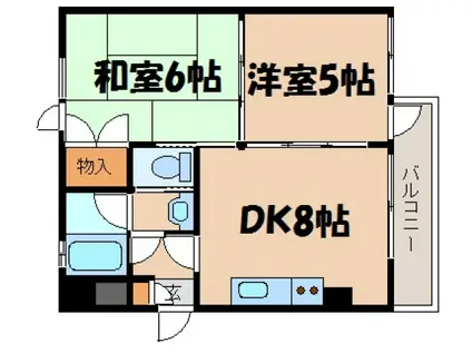 寿栄ビル(2DK/3階)の間取り写真