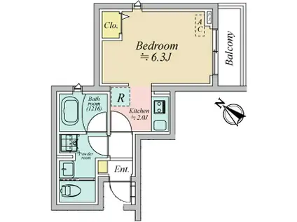 アベニール小豆沢(1K/1階)の間取り写真
