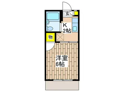 湘南プレジオ(1K/1階)の間取り写真