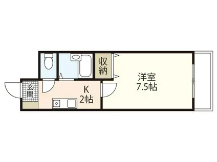 ソシア舟入(1K/9階)の間取り写真