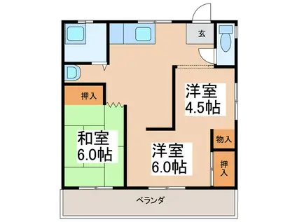 ニシガキアパート(3DK/2階)の間取り写真