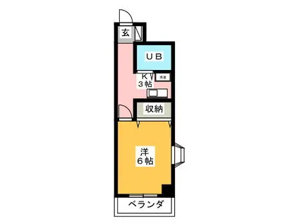 勝井マンション(1K/3階)の間取り写真