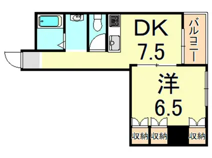 ミピアーチェ武庫之荘(1DK/1階)の間取り写真