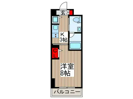 リンクパラッツオ川口本町(1K/10階)の間取り写真