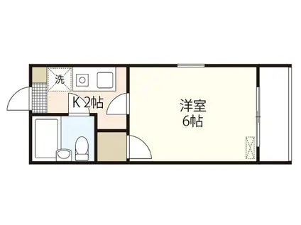 Yコーポ(1K/3階)の間取り写真