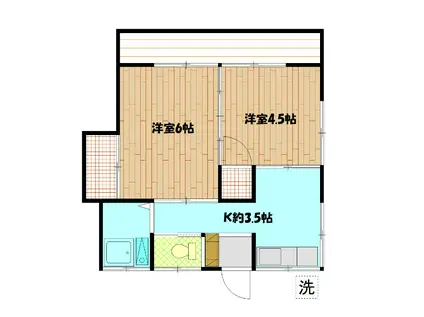 富士見荘(2K/1階)の間取り写真