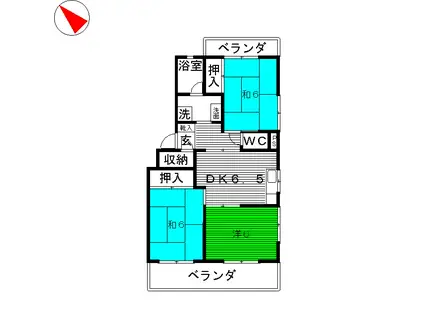 サンフラワーマンション(3DK/3階)の間取り写真