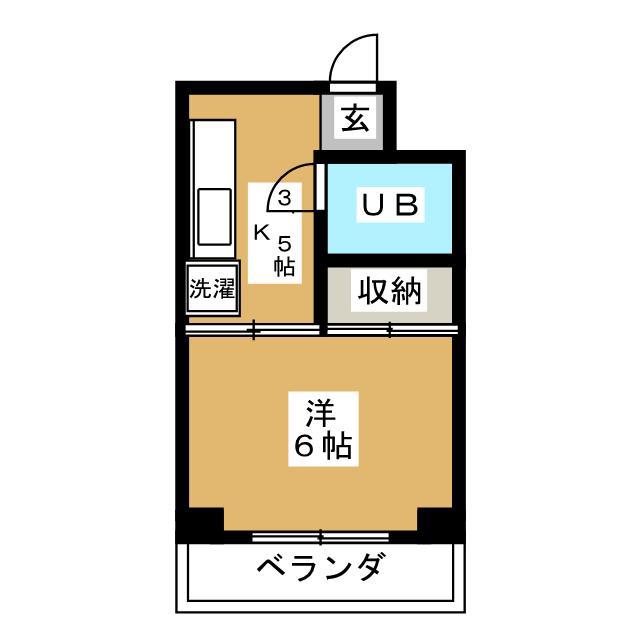 グリーンコーポ(1K/2階)の間取り写真