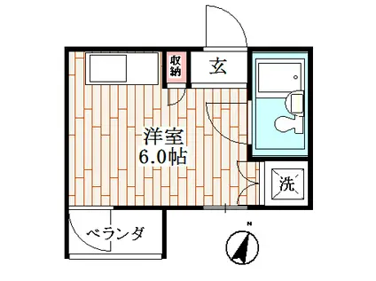 パークサイド千川(ワンルーム/2階)の間取り写真