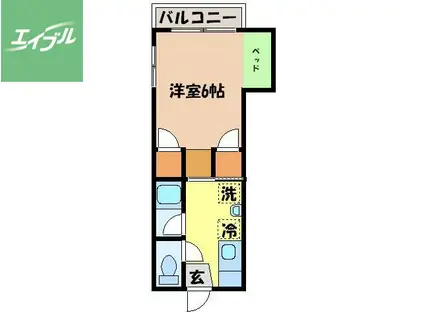 りんご館(1K/1階)の間取り写真