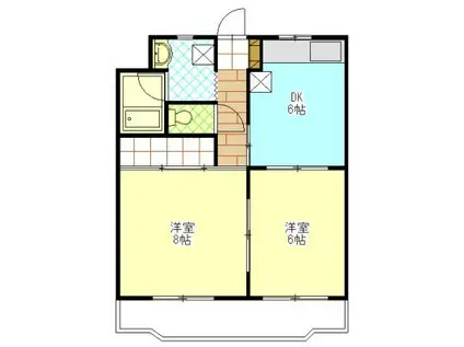 エレガントライフ2(2DK/3階)の間取り写真