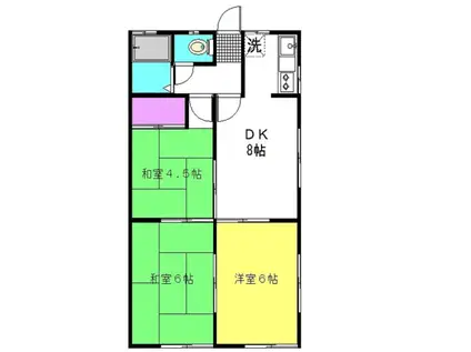 ヴィラ新宿(3DK/1階)の間取り写真