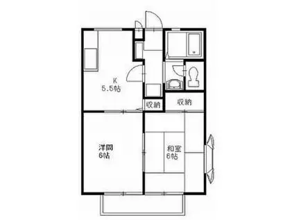 ひまわりC(2K/1階)の間取り写真