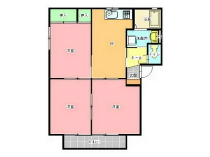 シャンテドミールA(3DK/1階)の間取り写真