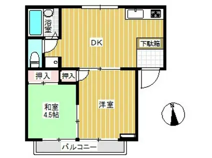 リージェント中庄パートII(2DK/2階)の間取り写真