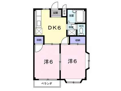 メゾン雅(2DK/2階)の間取り写真