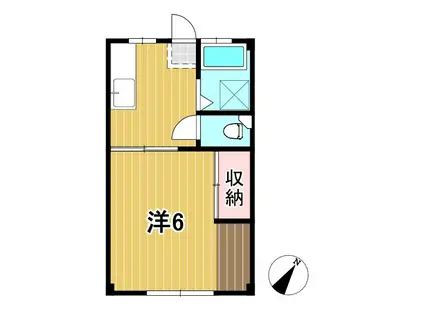 クランメール多賀(1K/1階)の間取り写真