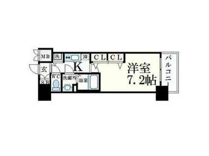 プレサンス名古屋グロウ(1K/13階)の間取り写真