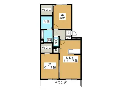 ストリームハイツ(2LDK/3階)の間取り写真