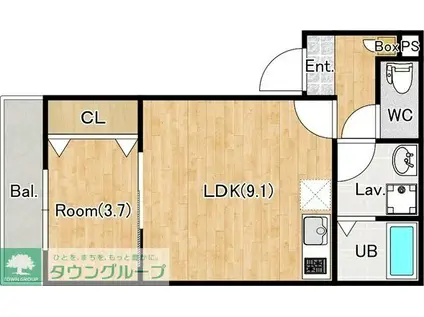 ジーメゾン春日部栄町グランツ(1LDK/1階)の間取り写真