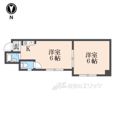 シャトーユキ(1LDK/1階)の間取り写真