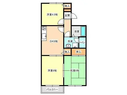 フローラルコート(3DK/2階)の間取り写真