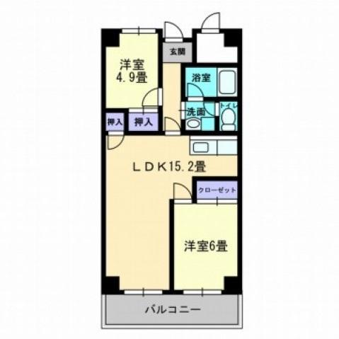 アーバン茜(2LDK/7階)の間取り写真
