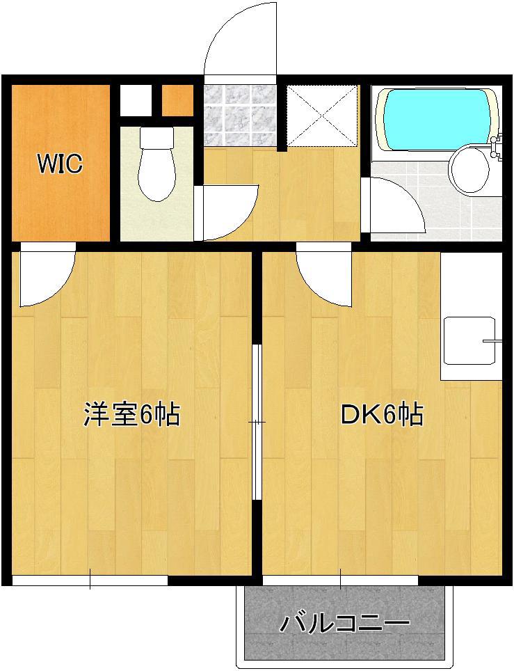 ルシール113(1DK/2階)の間取り写真